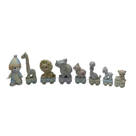 Precious Moments Other - 8 Vintage Precious Moments Birthday Train Figurines Set Ages 0–6 Clown Animals